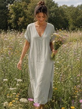 Shinestar Light Sage Green Blouse Dress